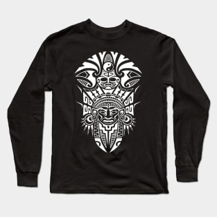 Aztec Warrior Kukulkan Mask Long Sleeve T-Shirt